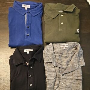 Express Men's Polo Shirt Collection - Blue, Green, Black, Gray
